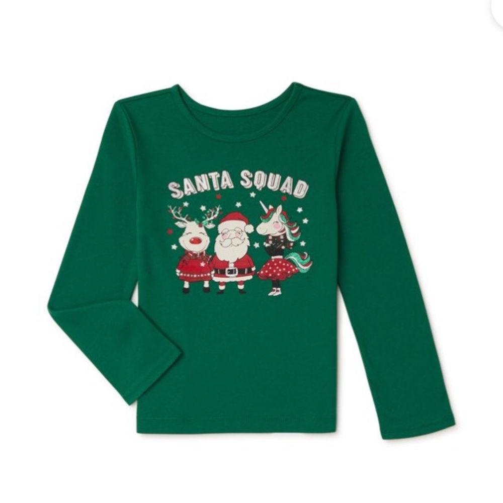 Girls Christmas Long Sleeve Squad T-Shirt